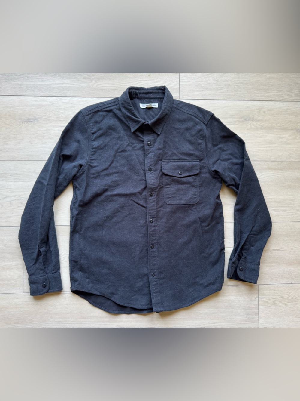 Outerknown Men's Navy Felt Button-Front Shirt, Size Medium